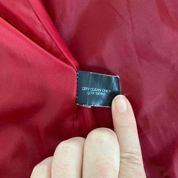 Michael Kors Womens Wool Blend Pea Coat Jacket Size 2X Red Belted Sophisticated - Picture 9 of 14